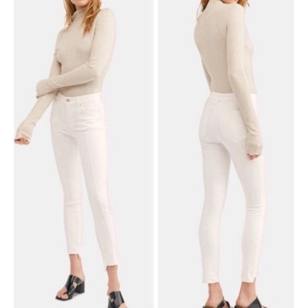 NWT‎ Free People Del Wray Step Hem White pants 26
